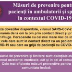 Masuri de prevenire pentru pacienti in ambulatorii si spital, in contextul COVID-19