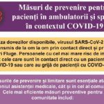 Masuri de prevenire pentru pacienti in ambulatorii si spital, in contextul COVID-19